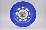 dish, faience, Gardner porcelain factory, Russia, the end of the 19th century, 33 cm...
