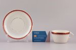 tea pair, with spare saucer, porcelain, Gardner porcelain factory, Russia, the 2nd half of the 19th...