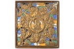 icon, Neopalimaya Kupina, copper alloy, 5-color enamel, Russia, the 19th cent., 10 x 9.3 x 0.5 cm, 2...