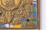 икона, Неопалимая купина, медный сплав, 5-цветная эмаль, Российская империя, 19-й век, 10 x 9.3 x 0....
