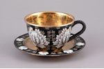 tea pair, silver, 925 standard, total weight of items 194, cloisonne enamel, gilding, h (cup) 5 cm,...