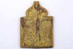 icon, Saint Nicholas of Mozhaysk, copper alloy, 3-color enamel, Russia, the 19th cent., 12.5 х 9 x 0...