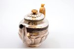 small teapot, silver, 84 standard, (item total weight) 526.30, gilding, h 14.1 cm, 1831, St. Petersb...