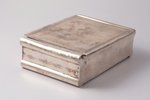 cigar-case, silver, 875 standard, 400 g, engraving, 15 х 10.7 x 4.7 cm, the 30ties of 20th cent., La...