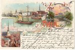 postcard, Collage of Riga, Latvia, Russia, beginning of 20th cent., 9.2 x 14 cm...