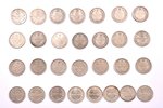 комплект из 29 монет, 20 копеек, 1823-1916 г., серебро, биллон серебра (500), Российская империя...
