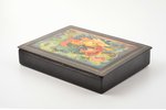 case, lacquer miniature, "Demons", Mstera, USSR, the 2nd half of the 20th cent., 24.5 x 18.5 x 4.5 c...