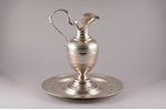 tray, jug, silver, 830 standard, 1030 g, ⌀ of tray 28.5 cm, jug height 27.5 cm, the 1st half of the...