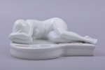 figurine, ashtray, Lying Down (the Nude), porcelain, Riga (Latvia), M.S. Kuznetsov manufactory, 1934...