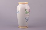 vase, "Flowers", porcelain, Riga Ceramics Factory, signed painter's work, handpainted by Vera Kauriņ...