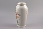 vase, "Flowers", porcelain, Riga Ceramics Factory, signed painter's work, handpainted by A.Grube, Ri...