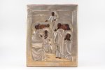 icon, Dormition of the Mother of God with Biedermeier style icon case, board, silver, painting, 84 s...