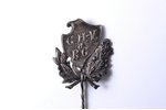 badge, G.H.-V.d.R.G., silver, 875 standard, Latvia, 20ies of 20th cent., 29 (64) x 24 mm, 2.6 g...