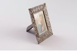 photo frame, silver, 800 standard, silver weight 26.2, filigree, 8.6 х 7.6 (photo 6 х 4.9) cm, Italy...