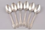 set of 6 soup spoons, silver, 84 standard, 539.35 g, 21.5 cm, factory of Klingert Gustav Gustavovich...