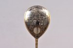 spoon, silver, 84 standard, 15.3 g, engraving, niello enamel, gilding, 13 cm, workshop of Vasily Dmi...