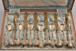 flatware set, silver, 800 standard, weight of spoons 88.50 g, weight of knives (silver/metal) 276.70...