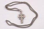 neck cross, silver, 84 standard, 28.75 g., the item's dimensions 4.85 х 2.35 cm, 1898-1908, Russia,...