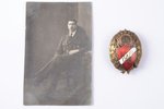 badge, a photo, 4th Valmiera Infantry Regiment (1st type), Latvia, the 30ies of 20th cent., 57 x 41...