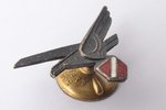 знак, Аэроклуб, серебро, Латвия, 20е-30е годы 20го века, 22 х 34 мм, 3.05 г...