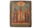 icon, The Three Hierarchs (Basil the Great, Gregory the Theologian and John Chrysostom), board, pain...