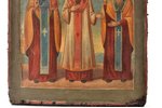 icon, The Three Hierarchs (Basil the Great, Gregory the Theologian and John Chrysostom), board, pain...