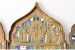 icon with foldable side flaps, Great Feasts, copper alloy, 4-color enamel, Russia, the border of the...
