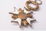 order, the Order of Three Stars, 4th-5th class, silver, enamel, 875 standart, Latvia, 20-30ies of 20...