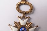 order, the Order of Three Stars, 4th-5th class, silver, enamel, 875 standart, Latvia, 20-30ies of 20...