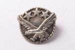 badge, "Latvijas vanagi" (Latvian hawks), silver, 925 standard, Latvia, 90-ies of 20-th cent., 15.7...