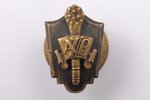 miniature badge, Army Staff Battalion, Latvia, 20-30ies of 20th cent., 22 x 14.7 mm...