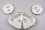 set of jam dishes (1+2), porcelain, M.S. Kuznetsov manufactory, Riga (Latvia), 1934-1936, Ø 8.3 cm,...