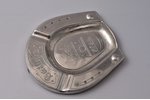 ashtray, nickel-plated steel, Latvia, the 20-30ties of 20th cent., 11.5 х 9.8 х 1.4 cm...