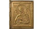 icon with foldable side flaps, Deesis: Jesus Christ, Holy Virgin Mary and St. John the Baptist, copp...