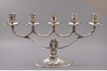 candlestick, silver, 830 standard, silver weight 407, h 20.5 x 38.5 x 10 cm, 1953, Finland...