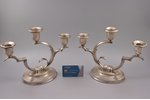 pair of candlesticks, silver, Art Deco, 830 standard, items total weight  1248.20, h 20 x 26 x 11.5...