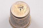 стопка, серебро, 84 проба, 37.2 г, штихельная резьба, чернение, 5.2 см, 1851 г., Москва, Российская...
