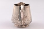 cream jug, silver, 84 standard, 167.55 g, engraving, 8.6 cm, by Akimov V., 1896, Moscow, Russia...