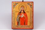 icon, Holy Great Martyr Barbara, board, painting, gold leafy, Russia, the beginning of the 20th cent...