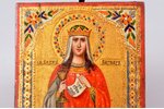 icon, Holy Great Martyr Barbara, board, painting, gold leafy, Russia, the beginning of the 20th cent...