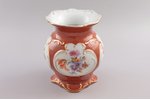 vase, Floral motif, porcelain, M.S. Kuznetsov manufactory, Riga (Latvia), 1937-1940, 14.5 cm, second...