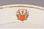 dish, coat of arms of the Korf family, porcelain, Imperial Porcelain Manufactory, Russia, 1826-1855,...