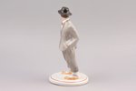 figurine, Young man in traditional costume, porcelain, Riga (Latvia), USSR, Riga porcelain factory,...