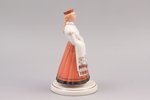 figurine, Woman in national suit, porcelain, Riga (Latvia), USSR, Riga porcelain factory, the 40ies...