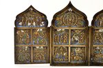 icon with foldable side flaps, Great Feasts, copper alloy, 6-color enamel, Russia, 40.2 x 17.9 cm, 1...