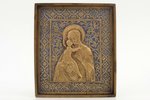 ikona, Dievmāte "Eleusa", vara sakausējuma, 1-krāsu emalja, Krievijas impērija, 19. un 20. gadsimtu...