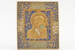 icon, Our Lady of Kazan, copper alloy, 5-color enamel, Russia, the 19th cent., 11.6 x 10.1 х (0.35-0...