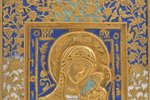 икона, Казанская икона Божией Матери, медный сплав, 5-цветная эмаль, Российская империя, 19-й век, 1...
