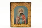 икона, Святитель Николай Чудотворец, доска, сусальное золото, Российская империя, рубеж 19-го и 20-г...