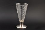 a vase, silver, 830 standard, cut-glass (crystal), 19.7 cm, 1967, Finland...